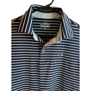 Vineyard Vines Men's Polo Shirt size‎ Xl Blue & White stripes  Short sleeves